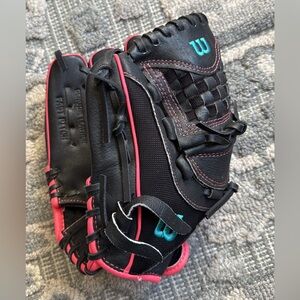 Black and Pink Baseball Glove